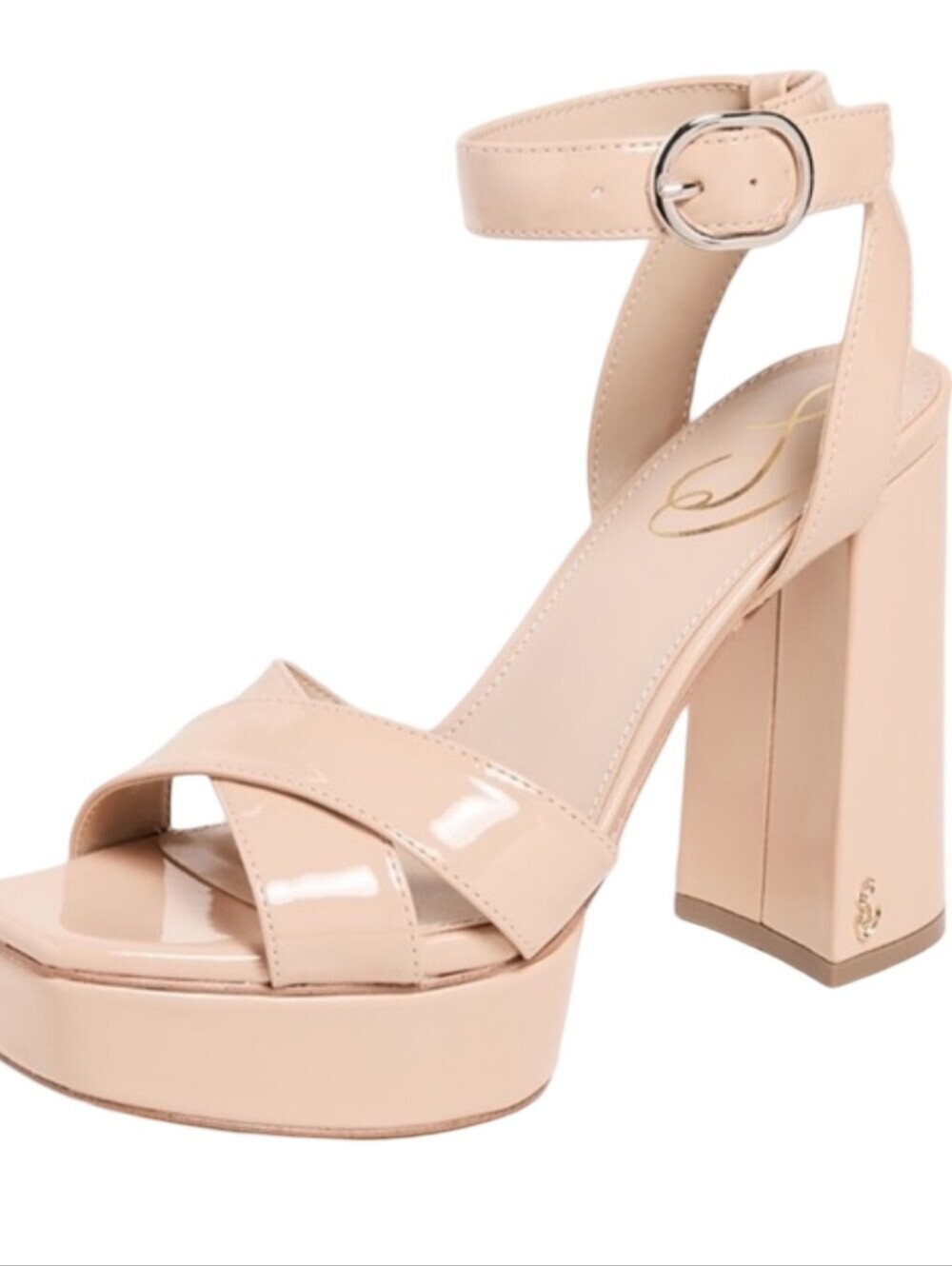 Sam Edelman Nolita Nude Platform Block Heel Sandals Size 9.5